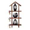 Wall Decor Ladder & 3 Handcrafted Warli Black Pots (6x2x13)