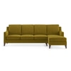 Abbey Sectional Sofa (Colour : Olive Green, Cushion : Soft, Seater : Right Aligned 3 Seater + Right Aligned Chaise)