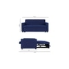 Medas 3 Seater Pull Out Sofa cum Bed  in Navy Blue Colour