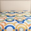 Multicolor Geometric 210 TC Mix Cotton Flat Single Bed Size Bedsheet From Threads
