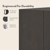 Wren Engineered Wood 3 Door Wardrobe With Mirror in Dark Wenge Finish