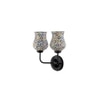 Wolfred Dual Multicolor Mosaic Glass Wall Mounted Lamp with Iron Base