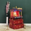 D'Dass Multi Color Mdf and Sheesham Wooden Temple With Cabinet For Pooja