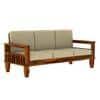 Madhavi 3+2+1 Seater Wooden Sofa (Creame Colour, Honey Finish)
