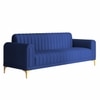 Josbert Velvet 3 Seater Sofa In Navy Blue Colour