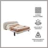 Aeris Cloudline Queen Size Bed in Boucle With Oak wood Frame