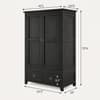 Alaca Solid Sheesham Wood 2 Door 2 Drawer Wardrobe In Black Finish
