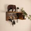 Preston Wooden Wall Shelf Organiser With Key Holders