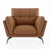 Vetra 1 Seater Leather Sofa In Pecan Brown Colour