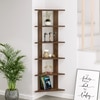 BLUEWUD Braine Engineered Wood Multipurpose Wall Decor Floating & Free Standing Shelf Display Rack Decorative Hall D�cor for Living Room Home Furniture (6 Triangle Shelves) (Brown Maple)