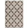 Jaipur Rugs Quatrefoil Trellis Wool 5x8 Feet Antique White And Liquorice Dhurrie Carpet