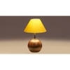 Yellow cotton with Natural Wood Table Lamp