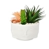 Artificial Succelent Arrangement With White Planter
