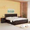 Shashi Solid Wood Queen Size Bed With Box & Front Drawer Storage Bed In Walnut  Finish