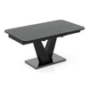 Caribu 6 To 8 Extendable Dining Table With 8 Casey Swivel Dining Chairs (Finish : Black Marble, Chair Colour : Dual Tone)