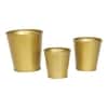 Glass Shape Planter Set Of 3 In Gold Colour
