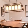 Eliante Hanging Light, 5 Bulb, Champagne Glass Shade, Mild Steel, Modern Pendant Lighting