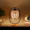 Devansh Multicolor Glass Wooden & Iron  Table Lamp -17 Inch Height  -Z