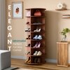 360° Rotating Shoe Rack 7-Tier in Brown – Multi-Tier Rotating Shoe Storage Stand