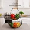 Cache Tiered Wire Basket With Knob Black
