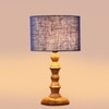 Devansh Blue Jute Table Lamp With Wood Natural Base (7X7X15.5 Inches)-13