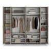 Naomi 6 Door Mirrored Wardrobe In High Gloss Beige Finish