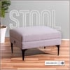 Melange Vibes Cube Metallic Pouf Stool in Light Grey Color