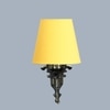 Devansh Metal Electric Wall Light in Antique Gold Colour with Yellow Shade Count of 1 Light