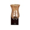 Devansh Solid Wood Electric Wall Light in Brown Colour with Lavender Shade Count of 1 Light