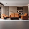 Orchard One Seater Motorized Leather Recliner in Savana Tan Brown Colour
