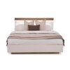 Juda Engineered Wood King  Size Bed Without Storage (Urban Teak Finish, Frosty White Colour)