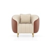Amora 1 Seater Fabric Sofa In Dual Tone Birch Beige And Sienna Brown Colour