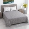 Grey And White Geometric Cotton 400 Tc Super King Size Bedsheet With 2 Pillow Covers