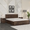 Shashi Sheesham Wood Queen Size Bed In Provincial Teak Finish With Hydraulic Storage (60 x 78 inches)