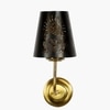 Devansh Metal Electric Wall Light in Gold Colour with Black Shade Count of 1 Light