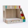 Pattern Dreams Bunk Bed  6X5 (Drawers On Wheels) In Oak & red Colour
