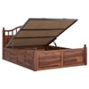 Syan Solid Wood King  Size Upholstered Bed With Hydraulic Storage (Honey Oak Finish)