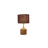 Gertrude Brown Natural Fiber Shade Table Lamp with Natural Wooden Base