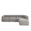 Zenliving Wood Left Aligned 3-Seater With Upholstery Non Storage Sofa In Grey Colour