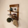 Verona Wooden Wall Shelf Organiser With Key Holders