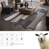 Handmade Wool Silk Shaped Rug Modern Abstract Grey 5 x 8 Feet Carpet