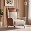 Aile Lounge chair In Dual Tone Classic Beige and Russet Brown Leatherette