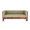 Prashiv 3+1+1 Seater Wooden Sofa (Creame Colour, Teak Finish)