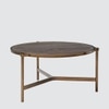 Albertoni Round Coffee Table With Ss Base In Bronze Colour