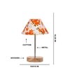 Devansh Multicolor Cotton Table Lamp With  Natural  Wood Base  & Steel Pipe (10X16.25 Inches)-39