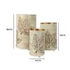 White Maple Votive Set Of 3 In White And Gold Colour