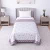 White And Purple Floral Cotton 400 Tc Reversible Single Bed Dohar 240 X160 Cm