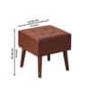 Axel Faux Leather Tufted Wooden Stool for living room Set of 2