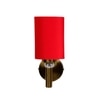 Devansh Metal Electric Wall Light in Gold Colour with Red Shade Count of 1 Light