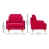 Oliver Boucle Fabric Lounge Chair in Red Colour